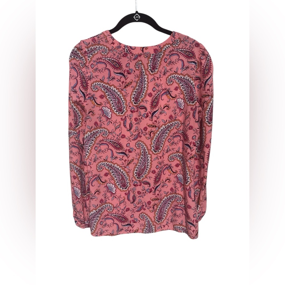 Talbots Blouse With 1/4 Button-Up Popover Floral Paisley Print In Women's Size S - Picture 2 of 4